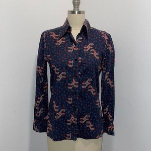 Vintage Long Sleeve Button Up Top